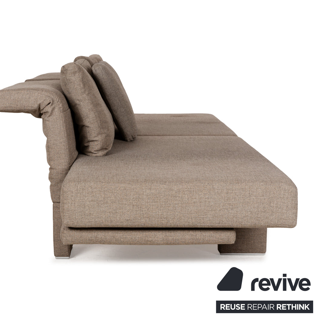 Franz Fertig Scene Stoff Dreisitzer Braun Braungrau manuelle Funktion Sofa Couch Schlafsofa
