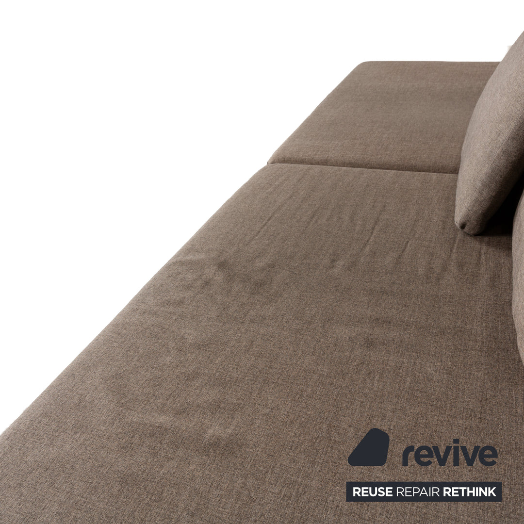 Franz Fertig Scene Stoff Dreisitzer Braun Braungrau manuelle Funktion Sofa Couch Schlafsofa