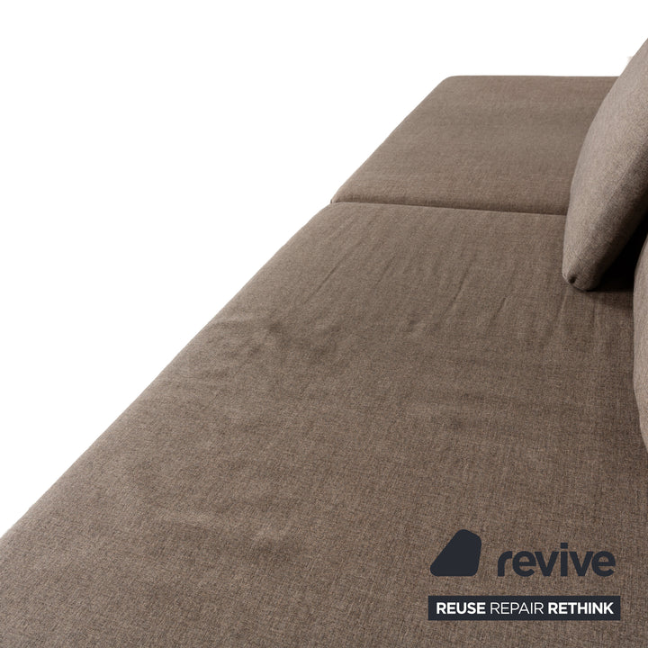 Franz Fertig Scene Stoff Dreisitzer Braun Braungrau manuelle Funktion Sofa Couch Schlafsofa