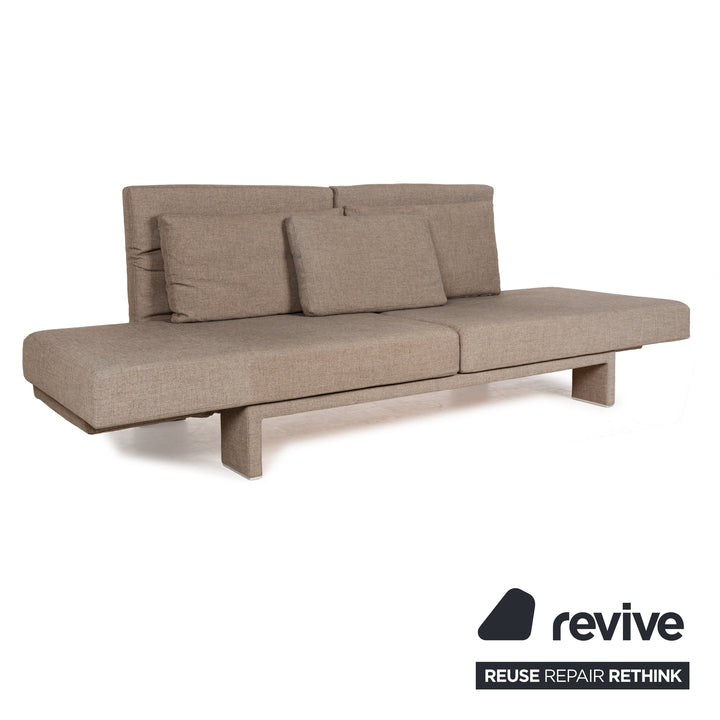 Franz Fertig Scene Stoff Dreisitzer Braun Braungrau manuelle Funktion Sofa Couch Schlafsofa