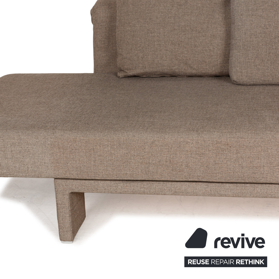 Franz Fertig Scene Stoff Dreisitzer Braun Braungrau manuelle Funktion Sofa Couch Schlafsofa