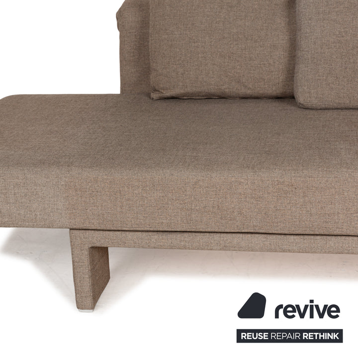 Franz Fertig Scene Stoff Dreisitzer Braun Braungrau manuelle Funktion Sofa Couch Schlafsofa