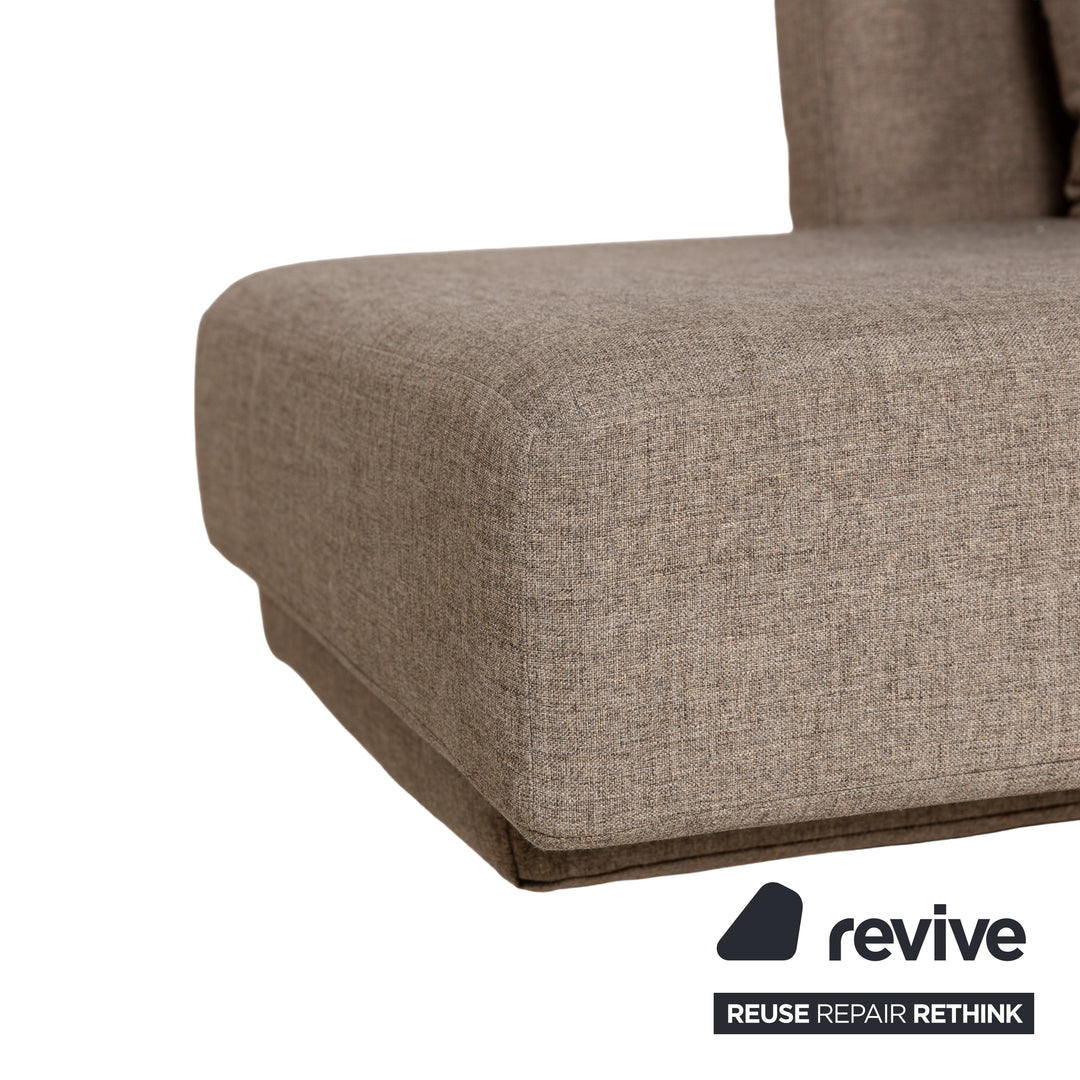 Franz Fertig Scene Stoff Dreisitzer Braun Braungrau manuelle Funktion Sofa Couch Schlafsofa