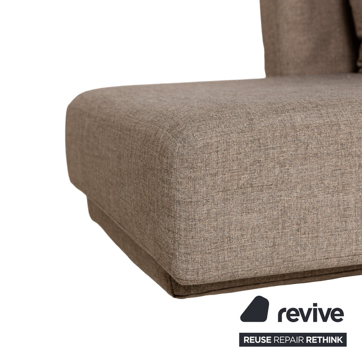 Franz Fertig Scene Stoff Dreisitzer Braun Braungrau manuelle Funktion Sofa Couch Schlafsofa