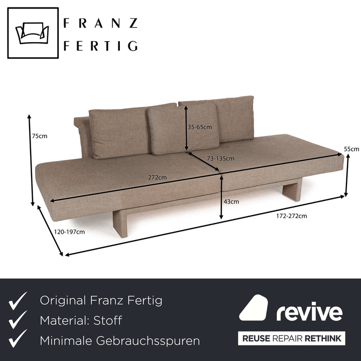 Franz Fertig Scene Stoff Dreisitzer Braun Braungrau manuelle Funktion Sofa Couch Schlafsofa
