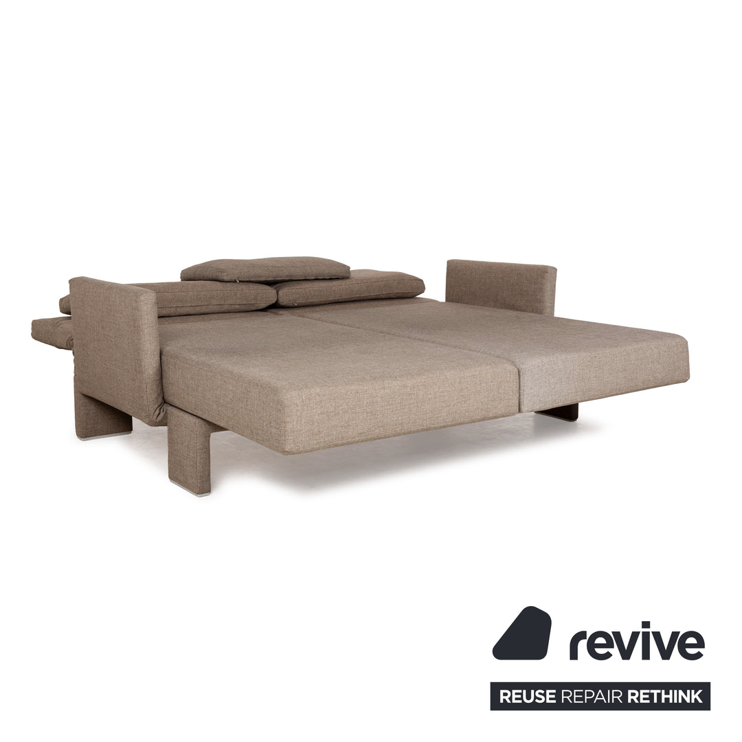 Franz Fertig Scene Stoff Dreisitzer Braun Braungrau manuelle Funktion Sofa Couch Schlafsofa