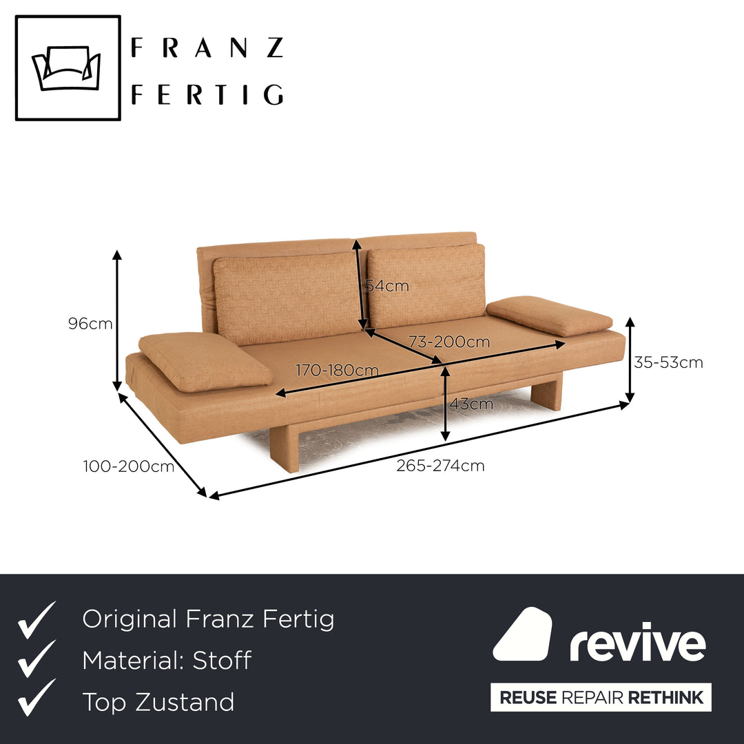 Franz Fertig Scene fabric two-seater light brown manual function
