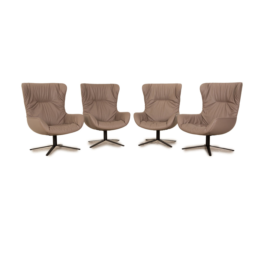 Freifrau Leya leather armchair set beige manual function