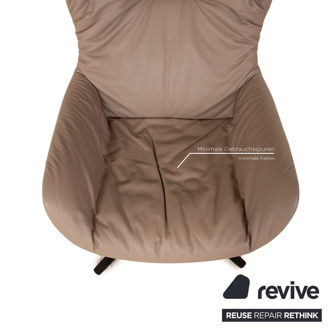 Freifrau Leya leather armchair set beige manual function