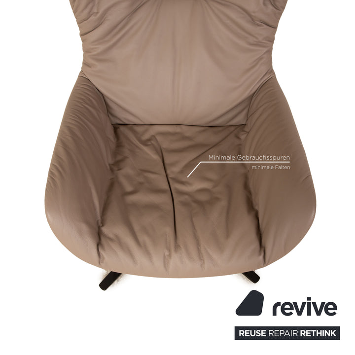 Freifrau Leya leather armchair set beige manual function