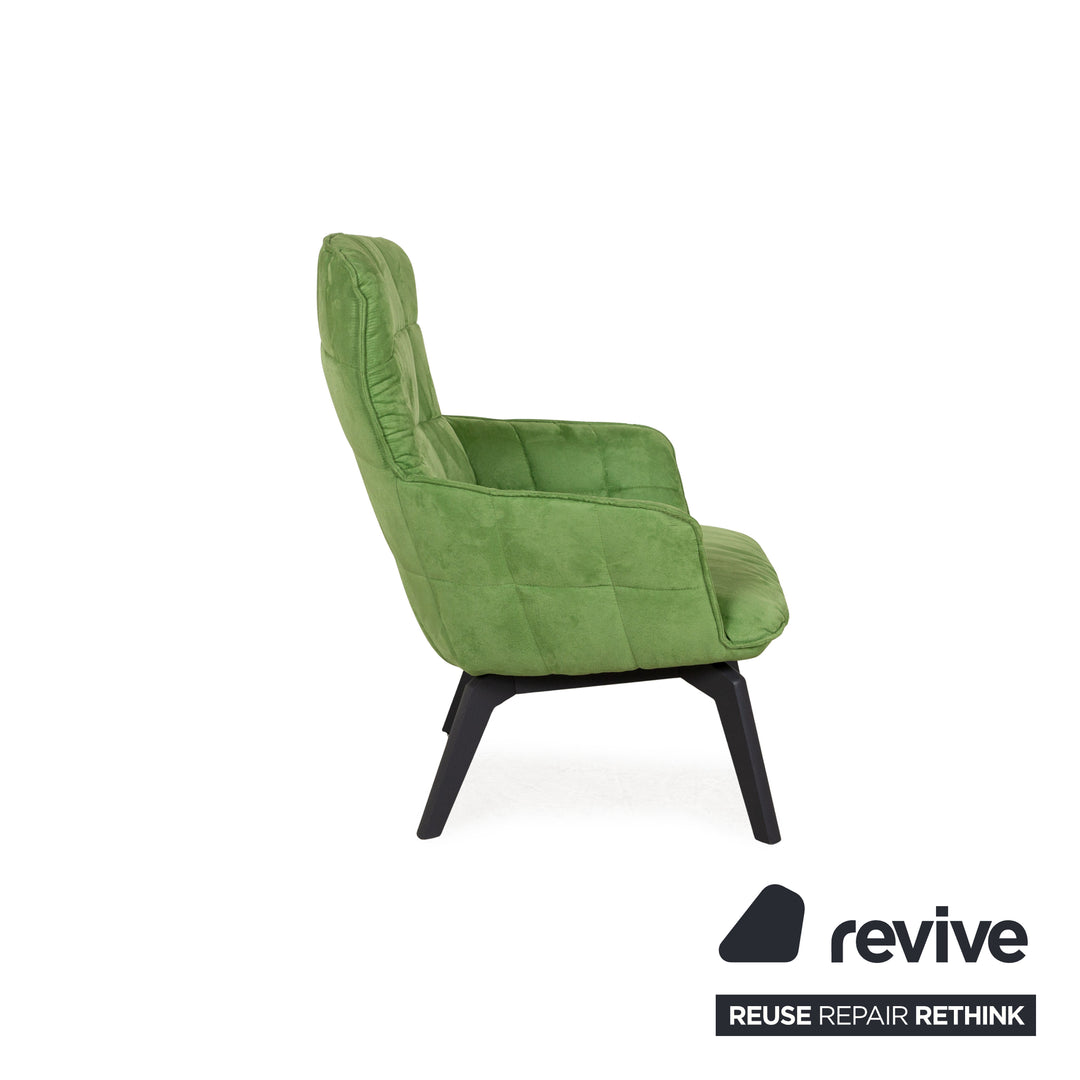 Freifrau Marla Fabric Armchair Set Green Armchair Stool