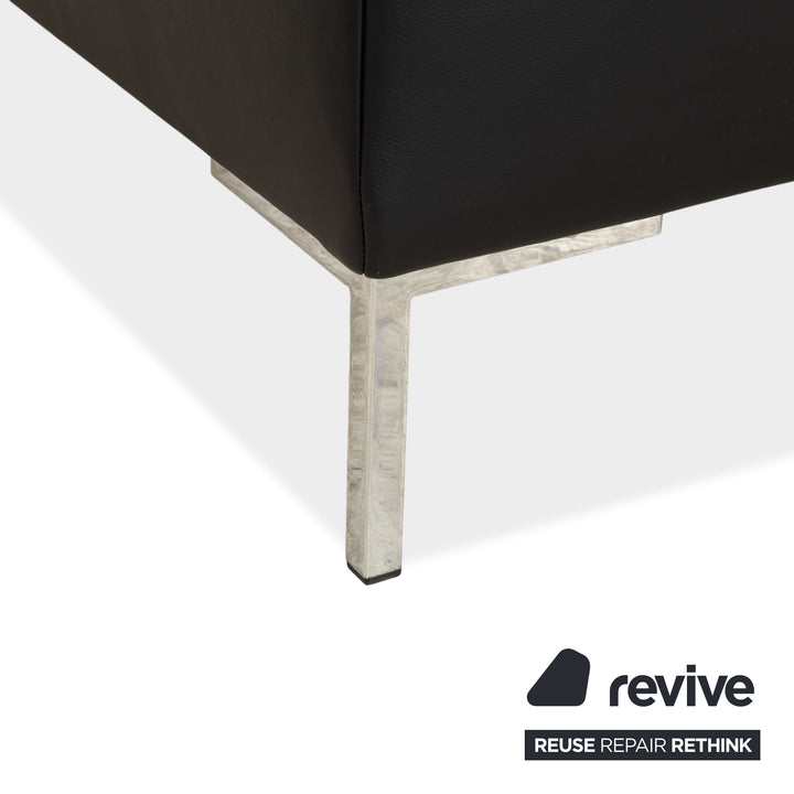 Freisitil Rolf Benz Leder Dreisitzer Schwarz Sofa Couch