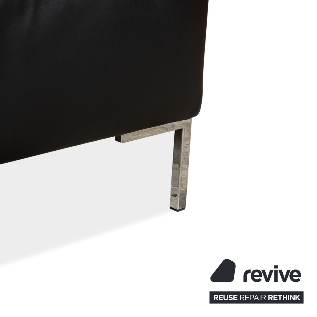 Freisitil Rolf Benz Leder Dreisitzer Schwarz Sofa Couch