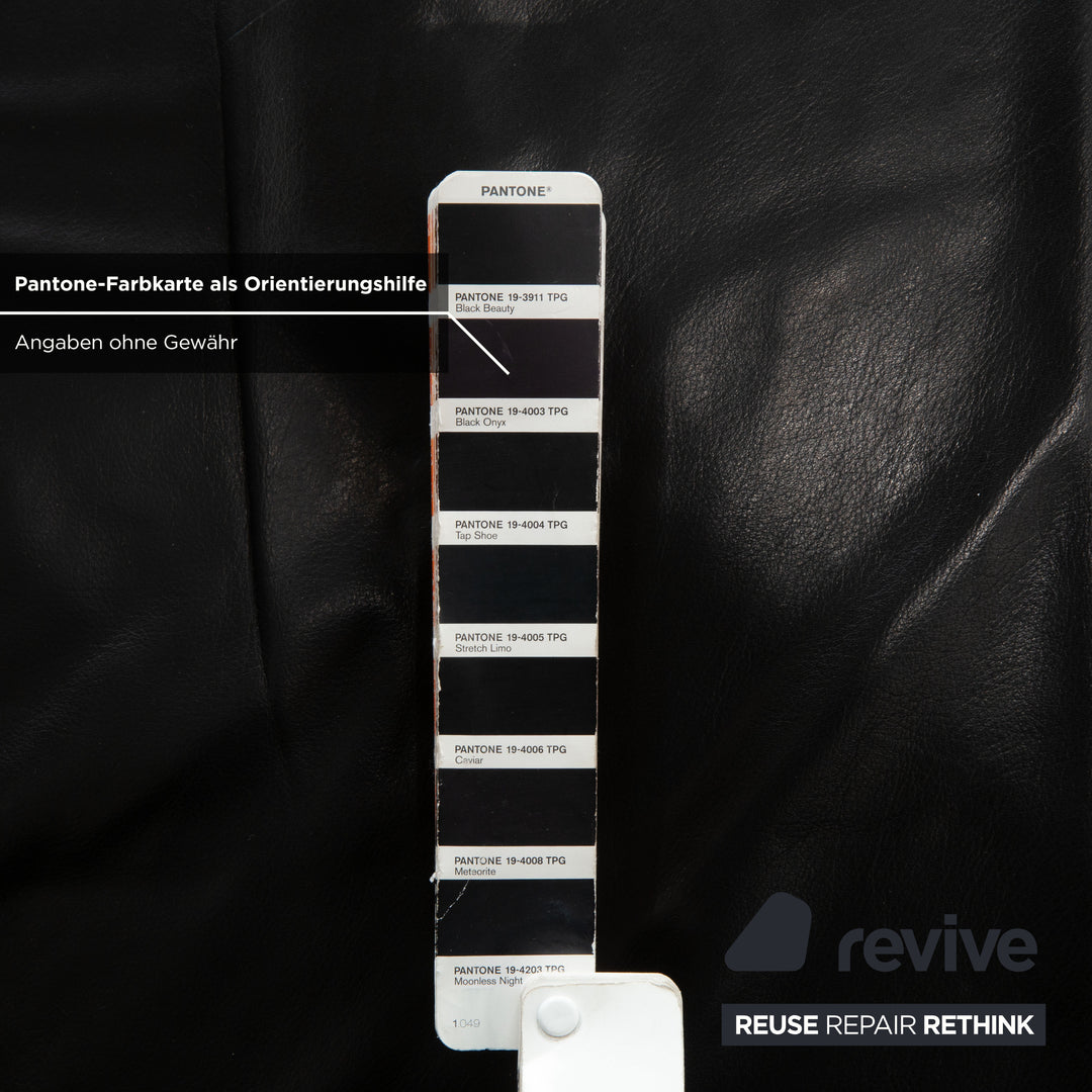 Freisitil Rolf Benz Leder Dreisitzer Schwarz Sofa Couch