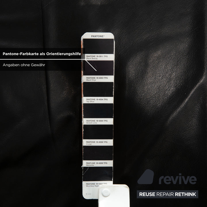 Freisitil Rolf Benz Leder Dreisitzer Schwarz Sofa Couch