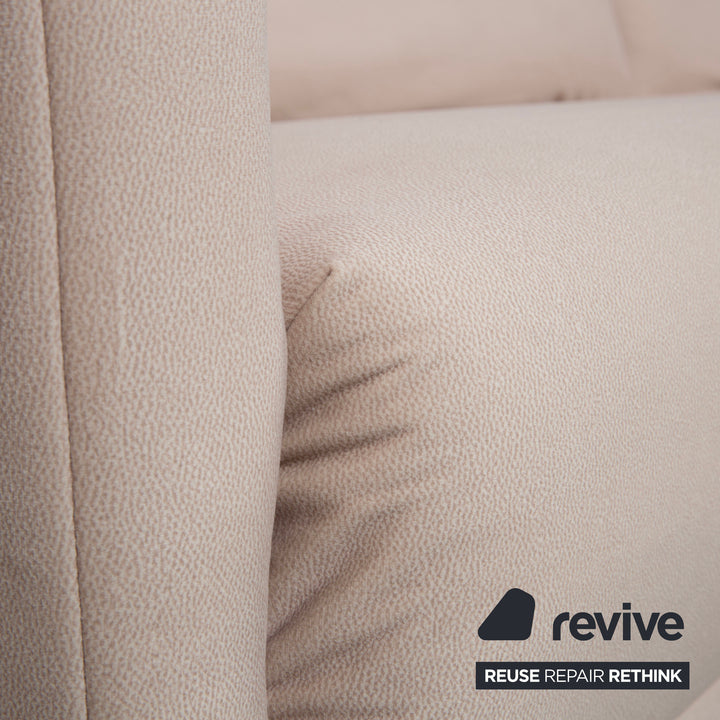 Freistil Rolf Benz 133 Fabric Three-seater Beige Cream Sand Sofa Couch Reupholstered Astera 318