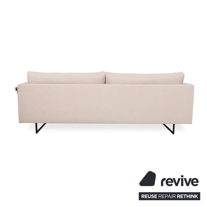 Freistil Rolf Benz 133 Fabric Three-seater Beige Cream Sand Sofa Couch Reupholstered Astera 318