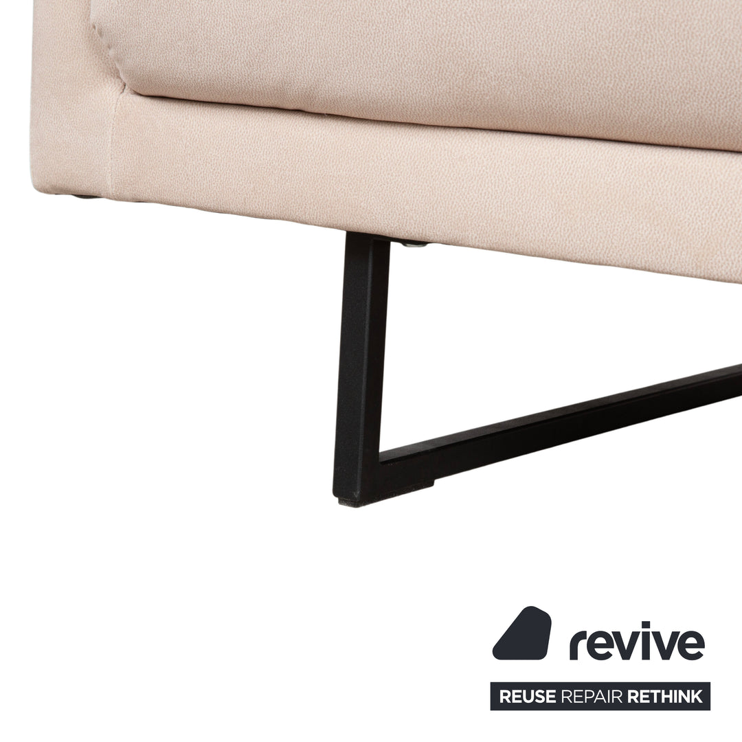Freistil Rolf Benz 133 Fabric Three-seater Beige Cream Sand Sofa Couch Reupholstered Astera 318