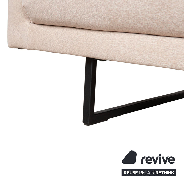 Freistil Rolf Benz 133 Fabric Three-seater Beige Cream Sand Sofa Couch Reupholstered Astera 318