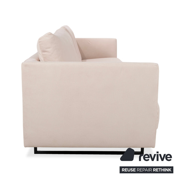 Freistil Rolf Benz 133 Fabric Three-seater Beige Cream Sand Sofa Couch Reupholstered Astera 318