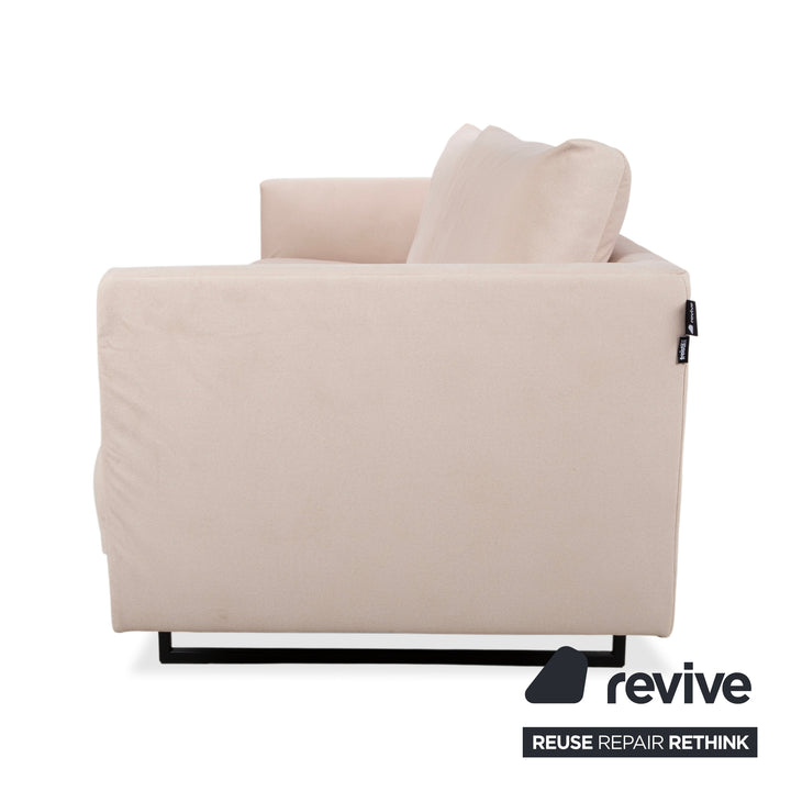 Freistil Rolf Benz 133 Fabric Three-seater Beige Cream Sand Sofa Couch Reupholstered Astera 318