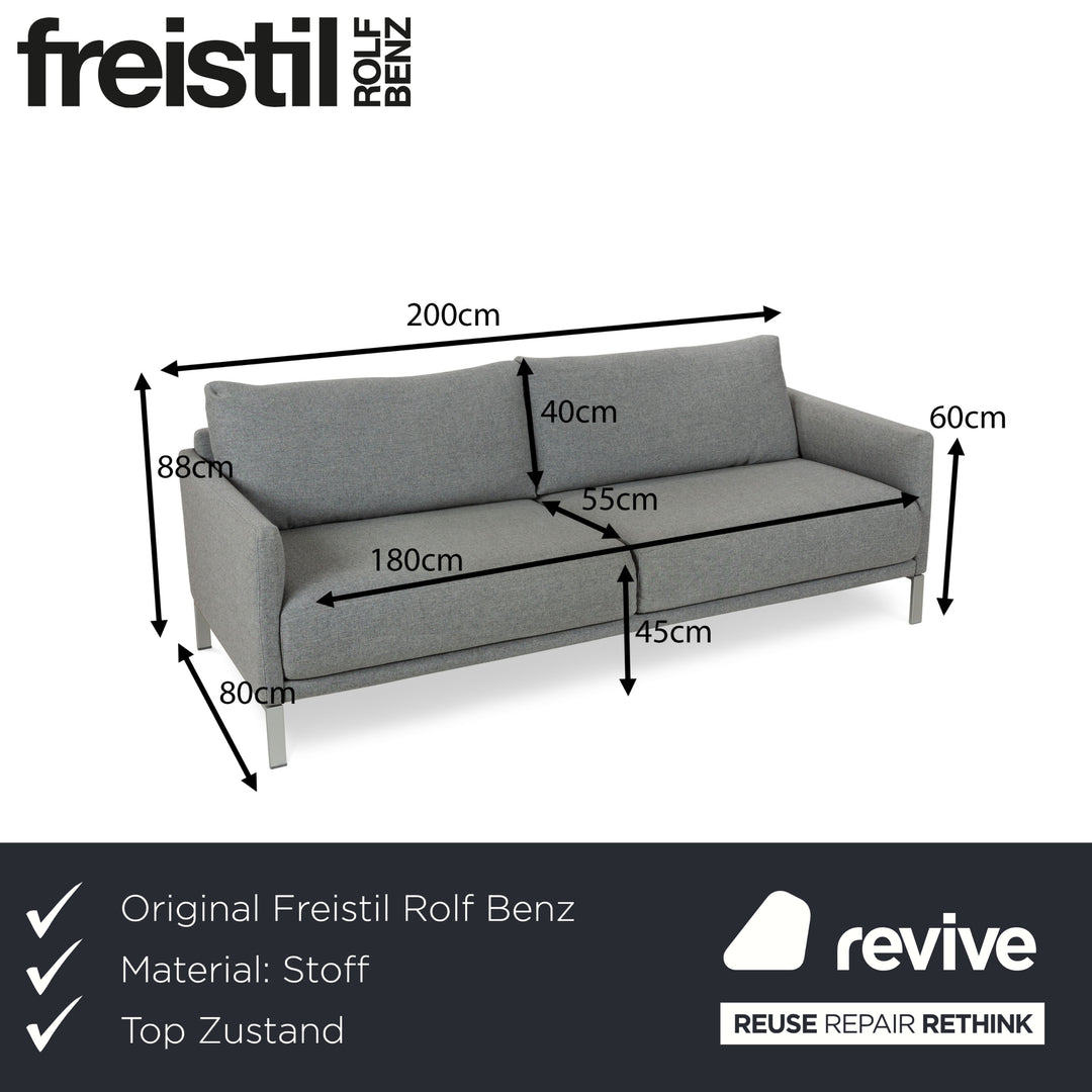 Canapé 3 places Freistil Rolf Benz 133 en tissu gris