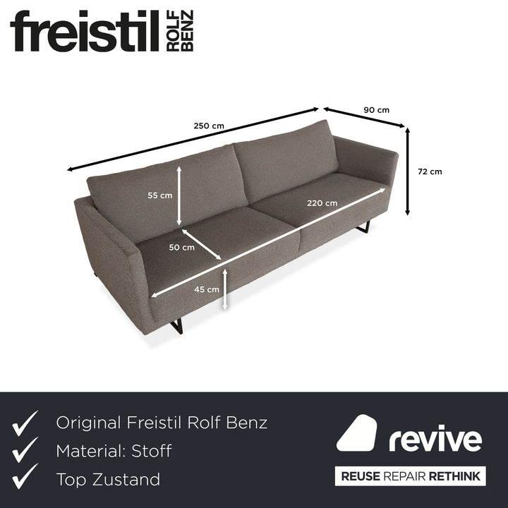 Freistil Rolf Benz 133 Fabric Three-Seater Gray Sofa Couch