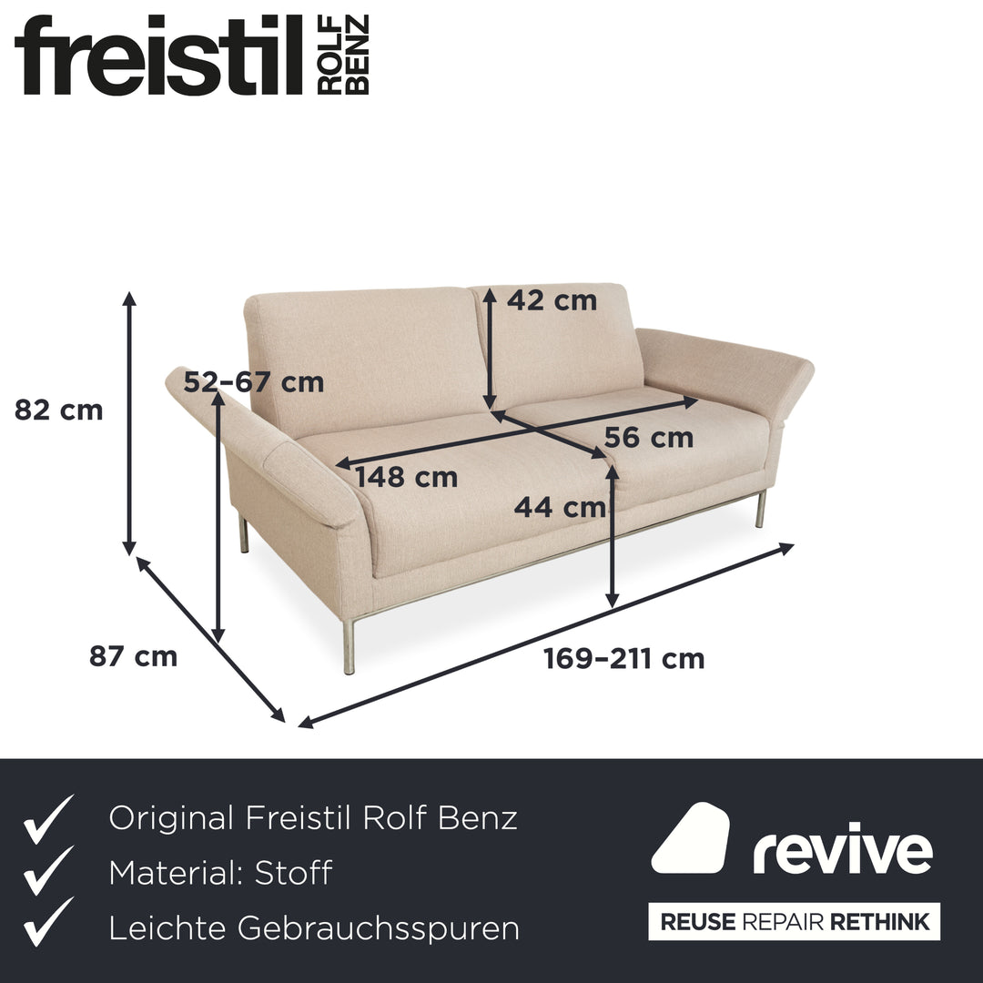 Canapé 3 places Freistil Rolf Benz 141 en tissu beige