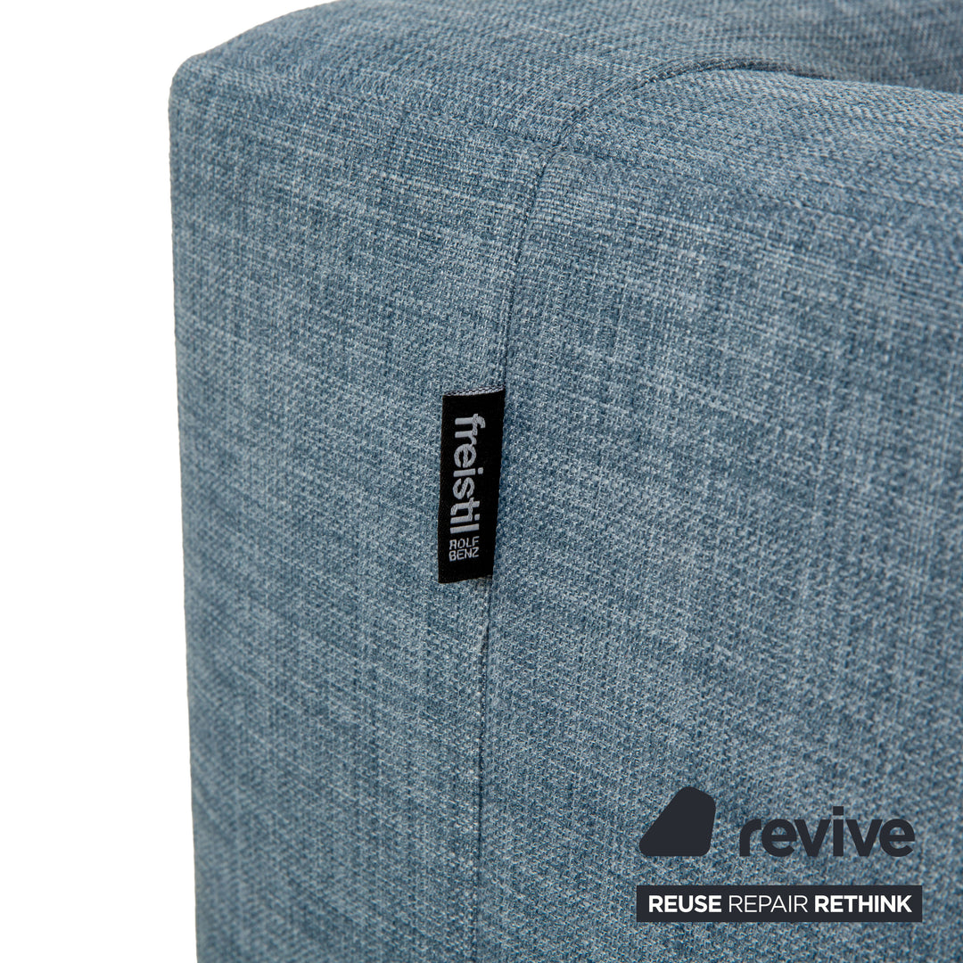 Canapé d'angle en tissu Freistil Rolf Benz 162 gris bleu canapé canapé fonction manuelle