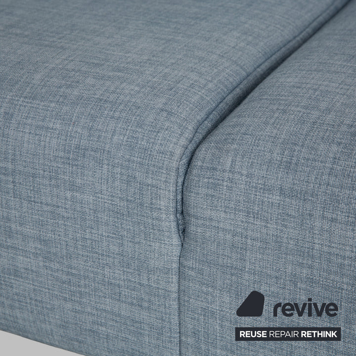 Canapé d'angle en tissu Freistil Rolf Benz 162 gris bleu canapé canapé fonction manuelle