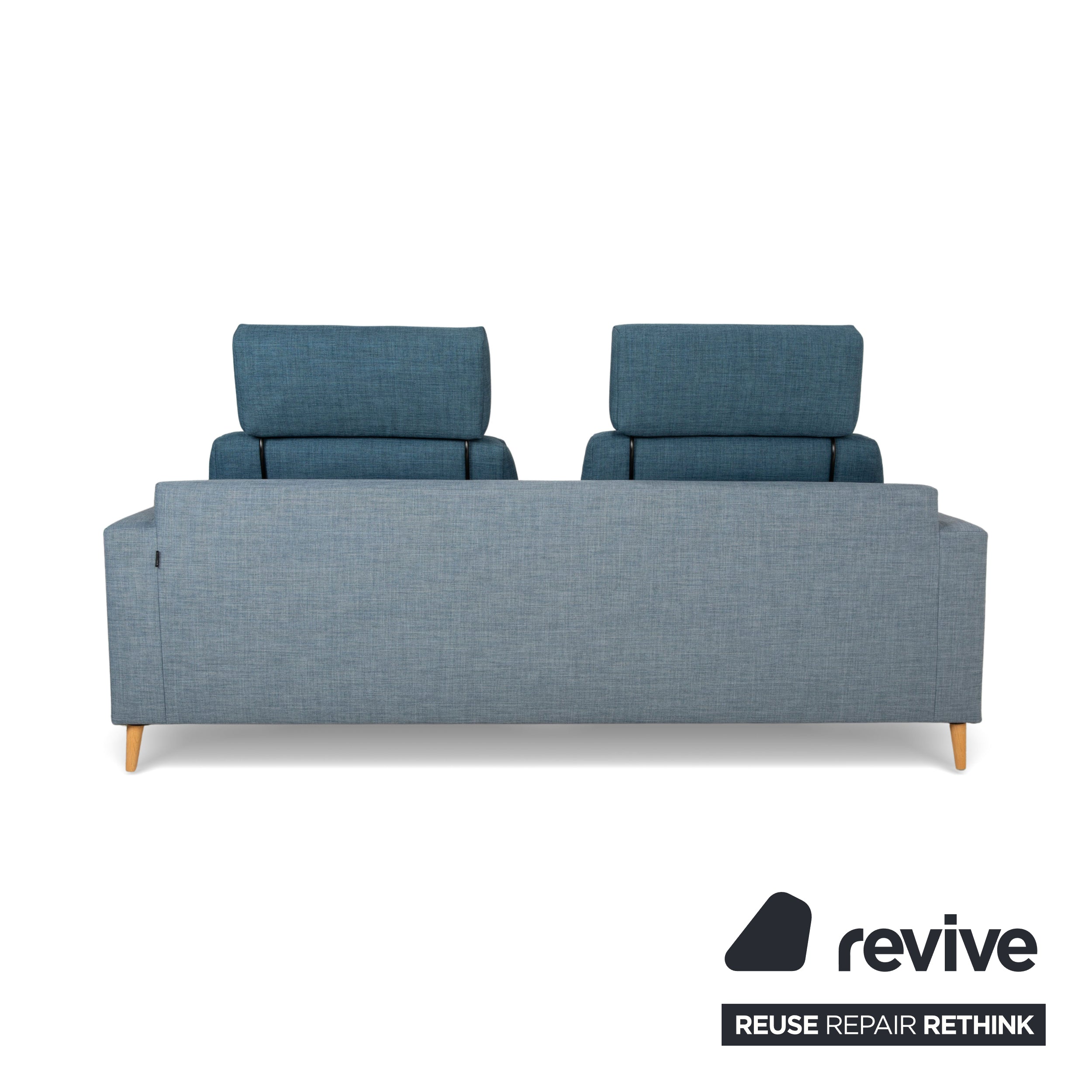 Canapé d'angle en tissu Freistil Rolf Benz 162 gris bleu canapé canapé fonction manuelle