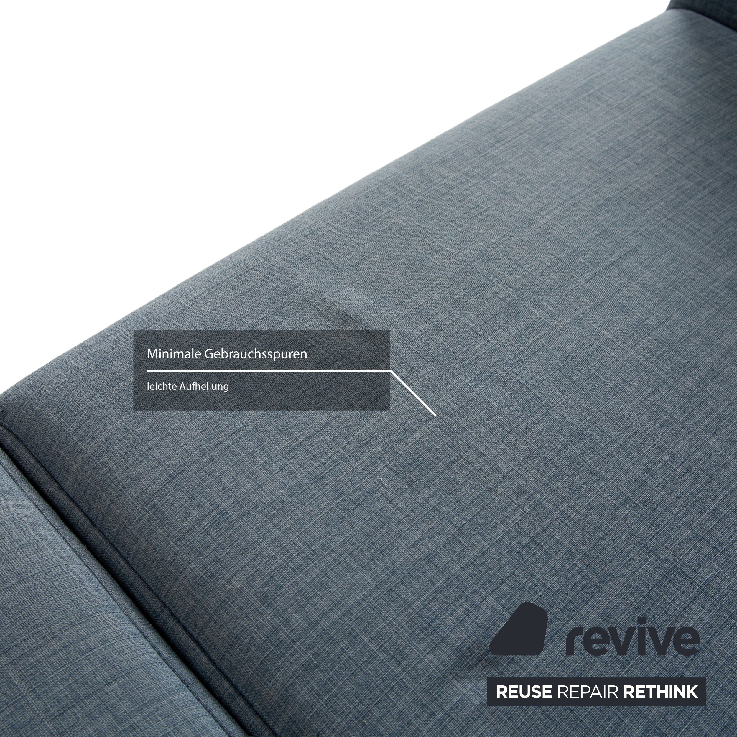 Canapé d'angle en tissu Freistil Rolf Benz 162 gris bleu canapé canapé fonction manuelle