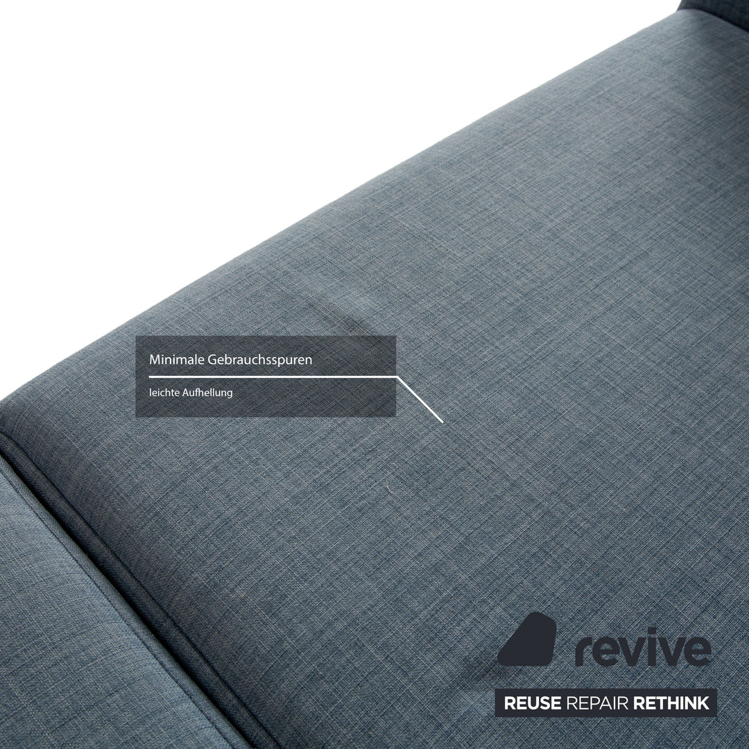 Canapé d'angle en tissu Freistil Rolf Benz 162 gris bleu canapé canapé fonction manuelle