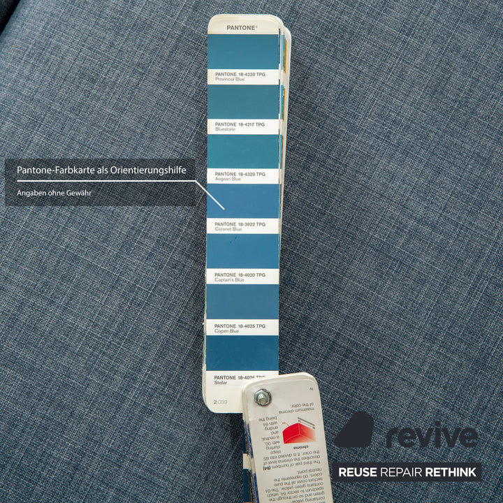 Canapé d'angle en tissu Freistil Rolf Benz 162 gris bleu canapé canapé fonction manuelle
