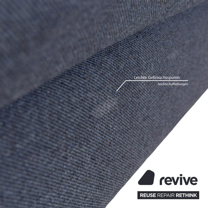 Canapé d'angle Freistil Rolf Benz 165 en tissu bleu gris chromé