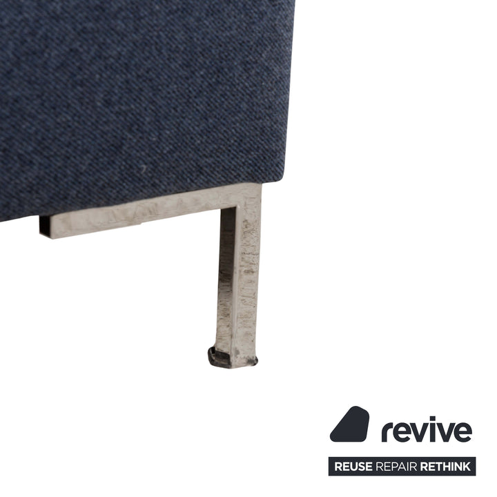 Canapé d'angle Freistil Rolf Benz 165 en tissu bleu gris chromé