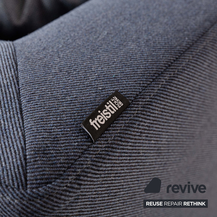Canapé d'angle Freistil Rolf Benz 165 en tissu bleu gris chromé