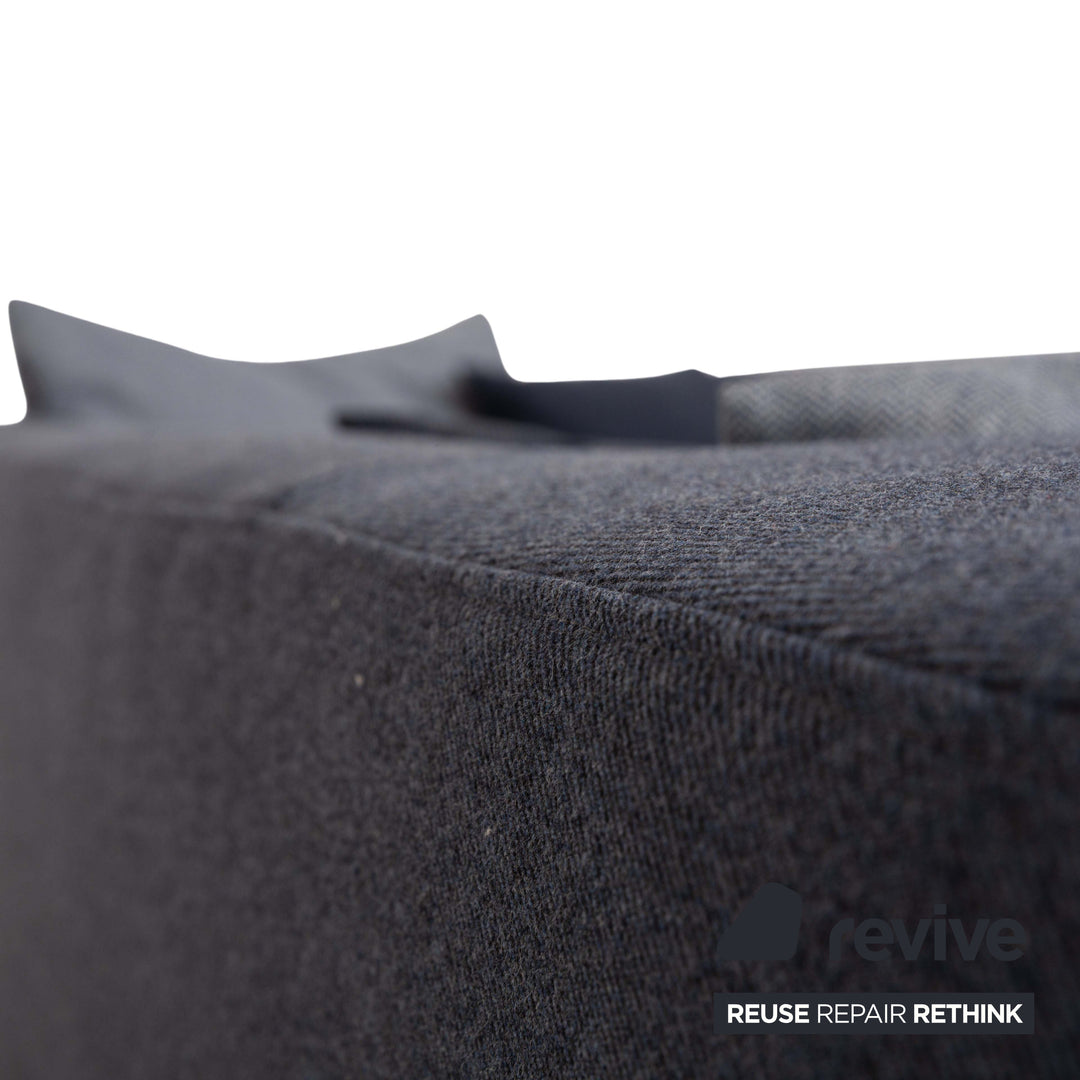 Canapé d'angle Freistil Rolf Benz 165 en tissu bleu gris chromé