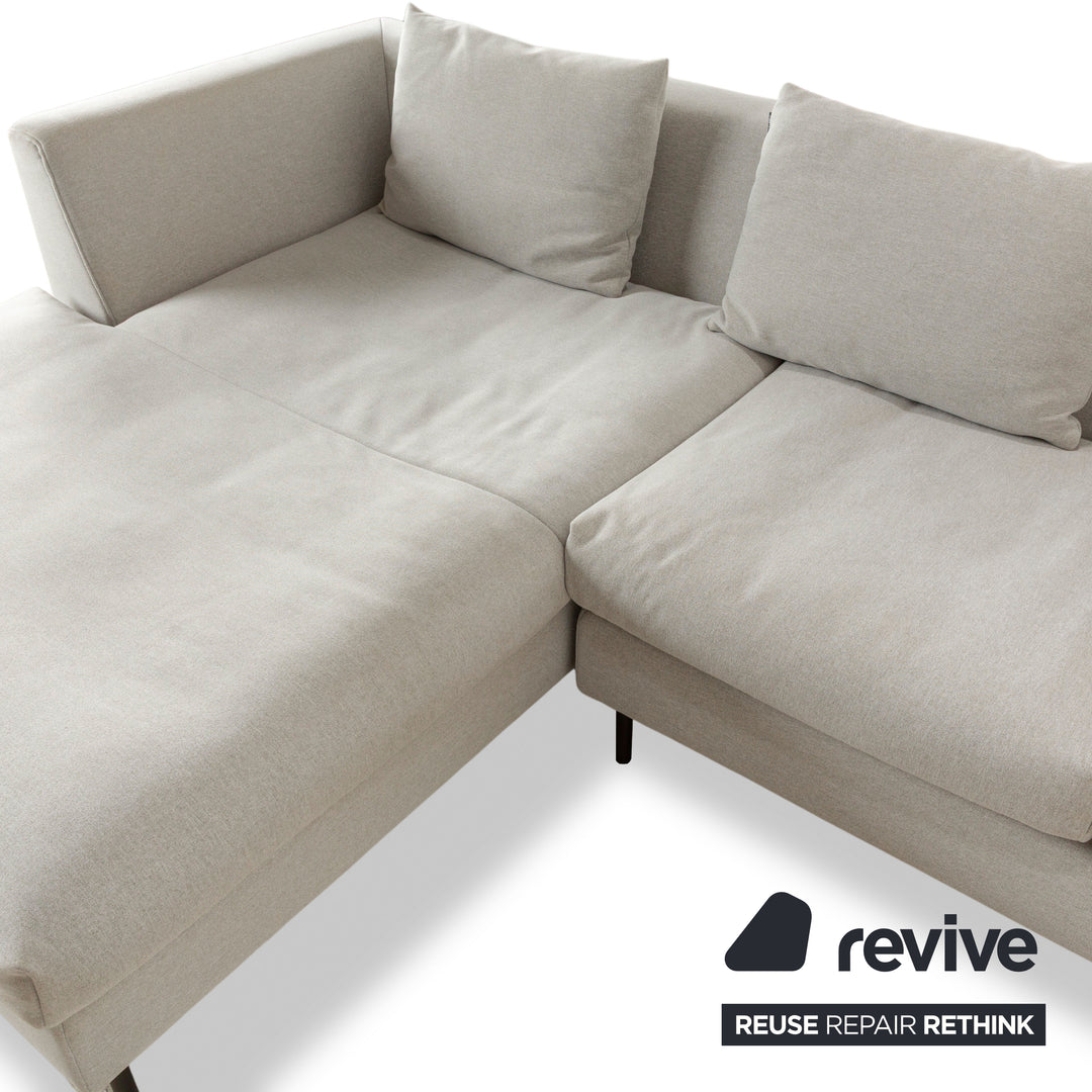 Freistil Rolf Benz 165 fabric corner sofa grey récamière left sofa couch