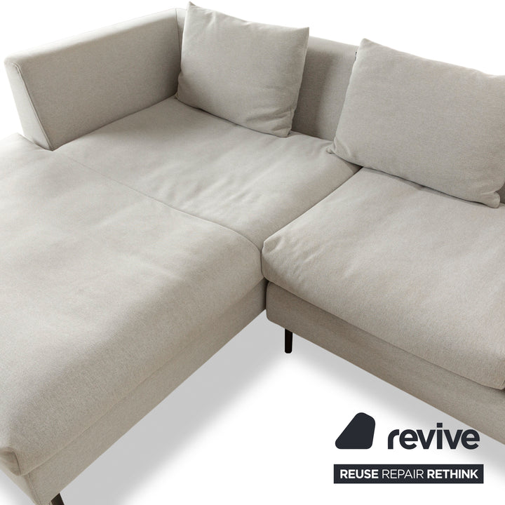 Freistil Rolf Benz 165 fabric corner sofa grey récamière left sofa couch