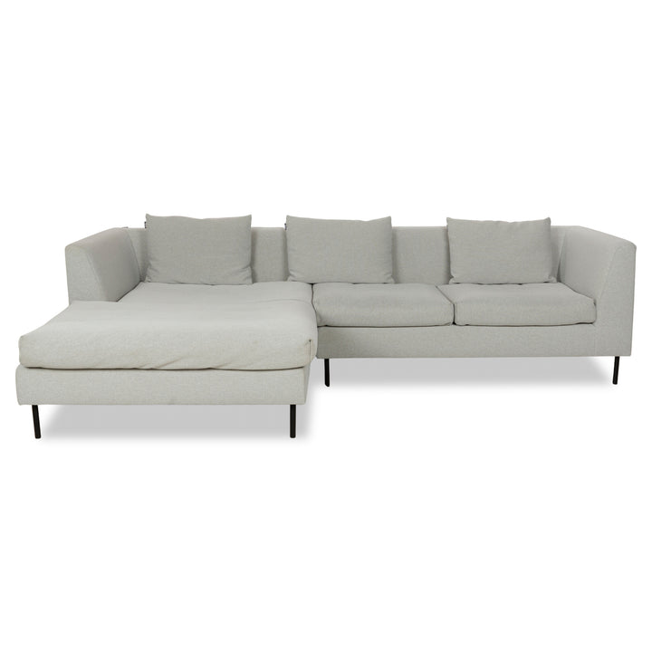 Freistil Rolf Benz 165 fabric corner sofa grey récamière left sofa couch