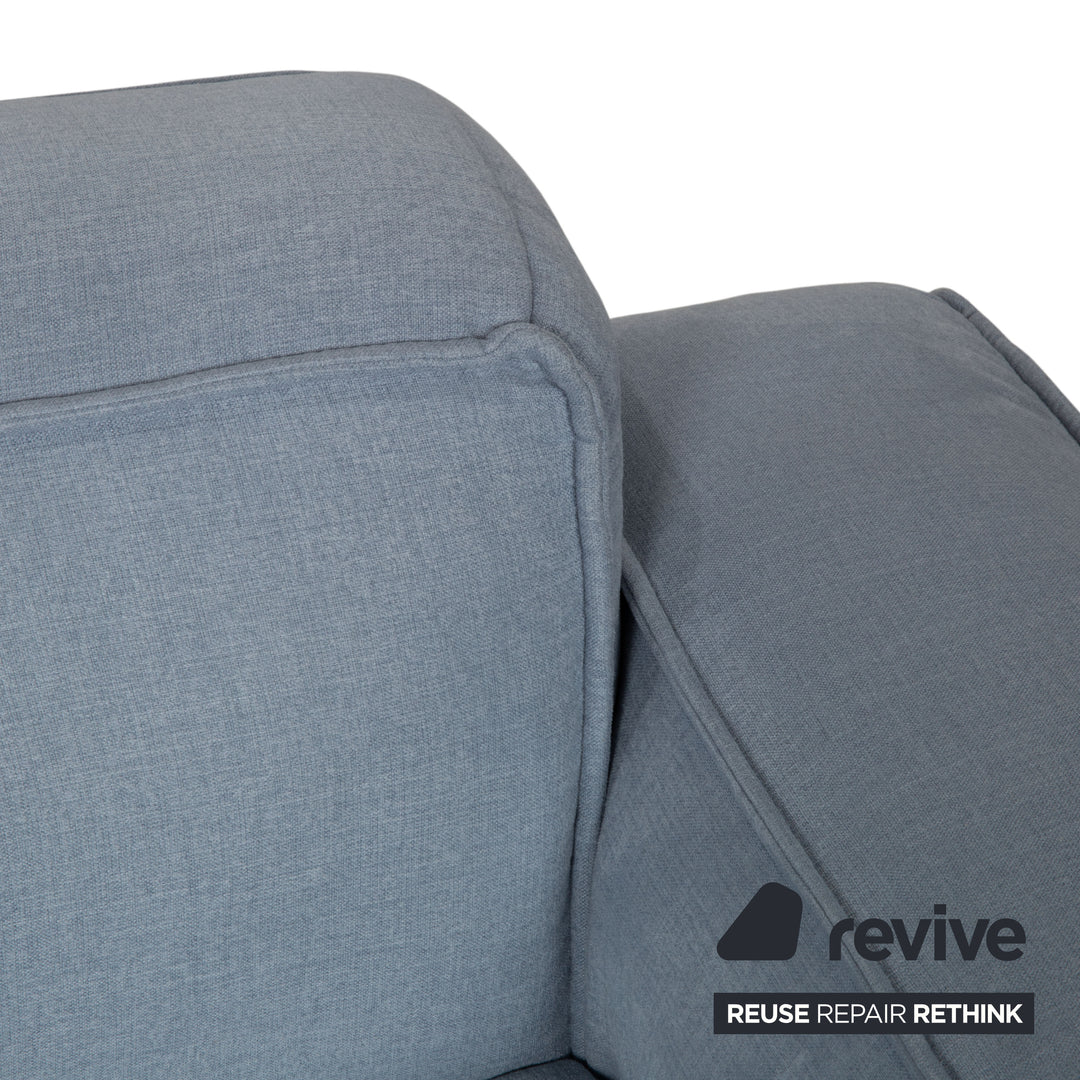 Canapé deux places en tissu gris-bleu Freistil Rolf Benz 175