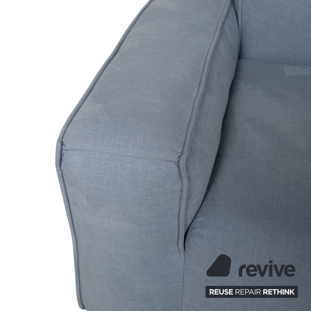 Canapé deux places en tissu gris-bleu Freistil Rolf Benz 175