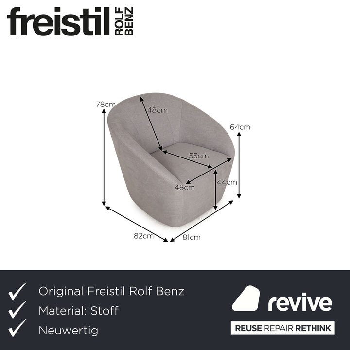 Freestyle Rolf Benz 178 fabric armchair grey