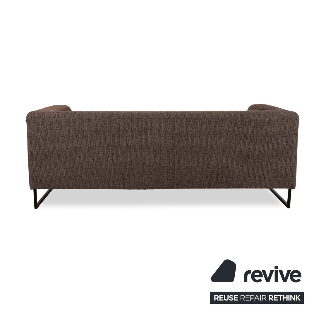Canapé trois places Freistil Rolf Benz 185 en tissu gris marron