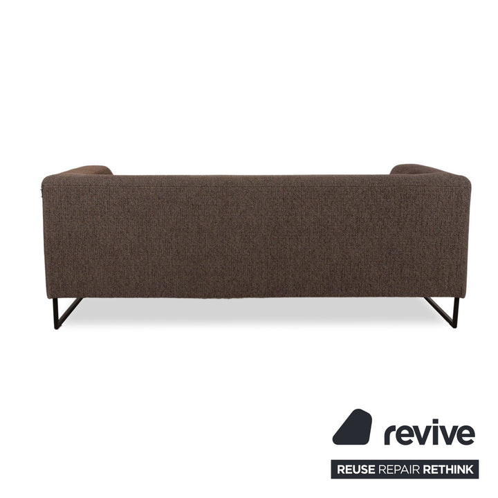 Canapé trois places Freistil Rolf Benz 185 en tissu gris marron