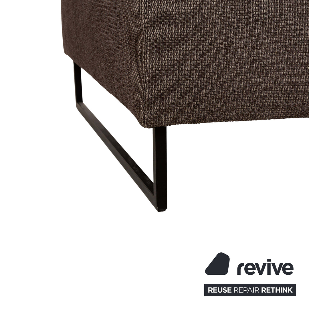 Canapé trois places Freistil Rolf Benz 185 en tissu gris marron