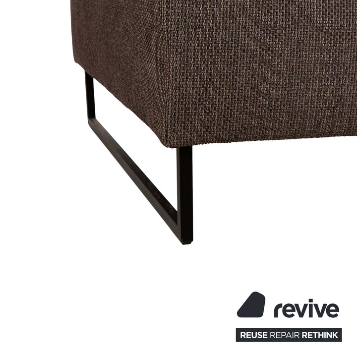 Canapé trois places Freistil Rolf Benz 185 en tissu gris marron