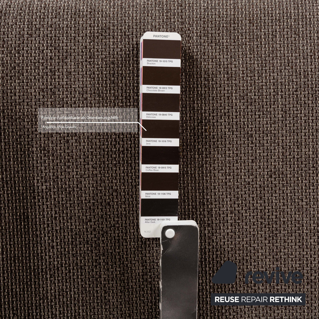 Canapé trois places Freistil Rolf Benz 185 en tissu gris marron