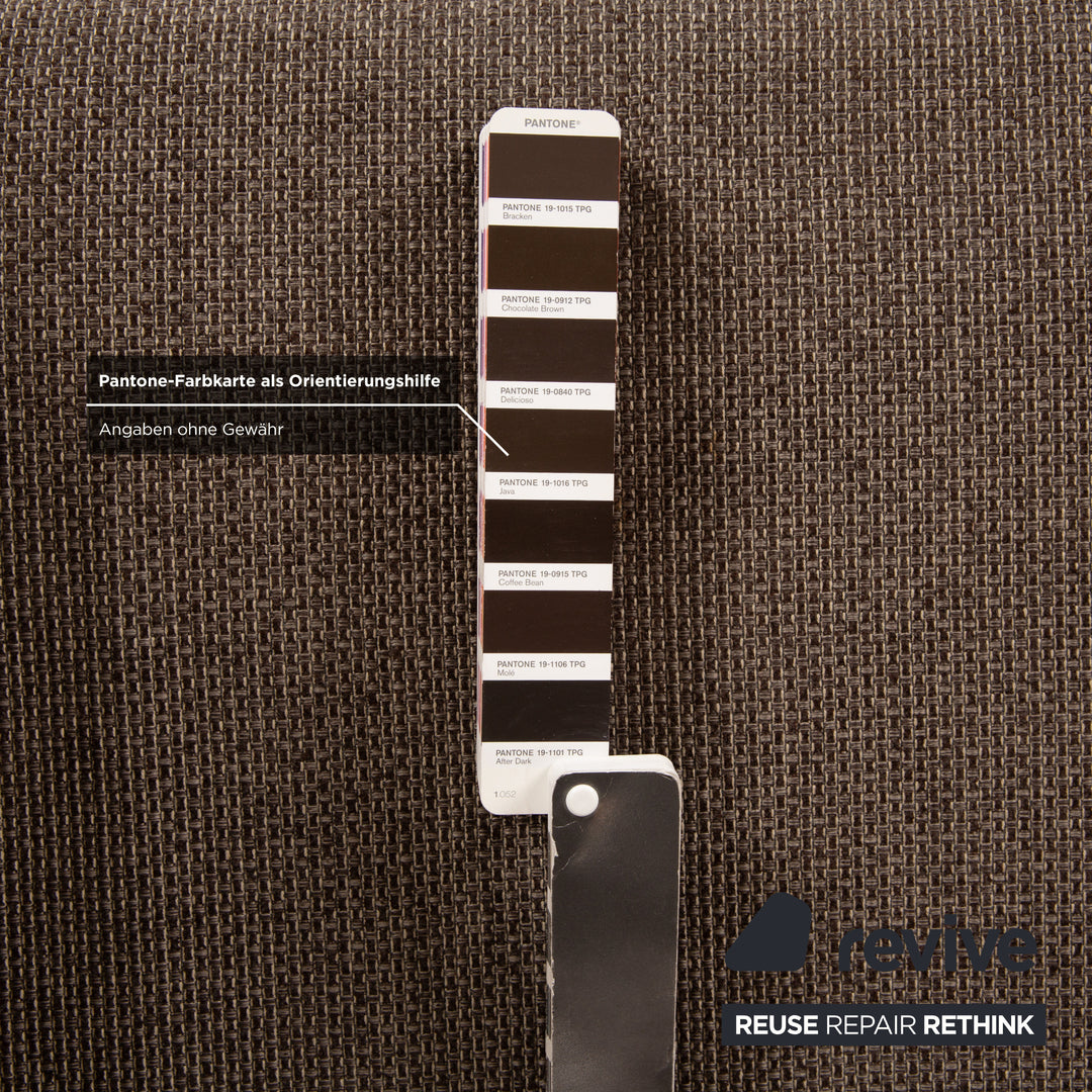 Canapé trois places Freistil Rolf Benz 185 en tissu gris marron